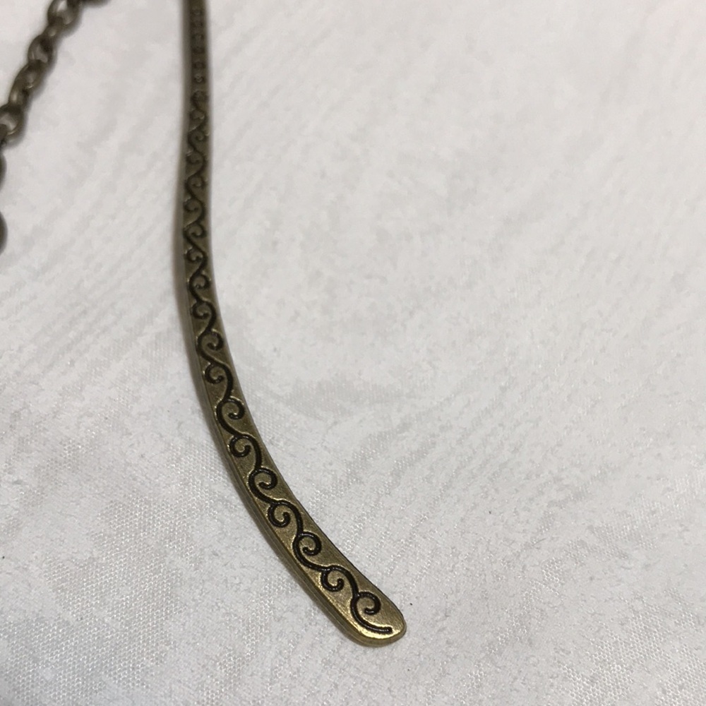 Metal Shepherd's Hook Bookmark w/Chain, Metal Cross Bead, & Glass Seed Beads - Picture 6 of 9